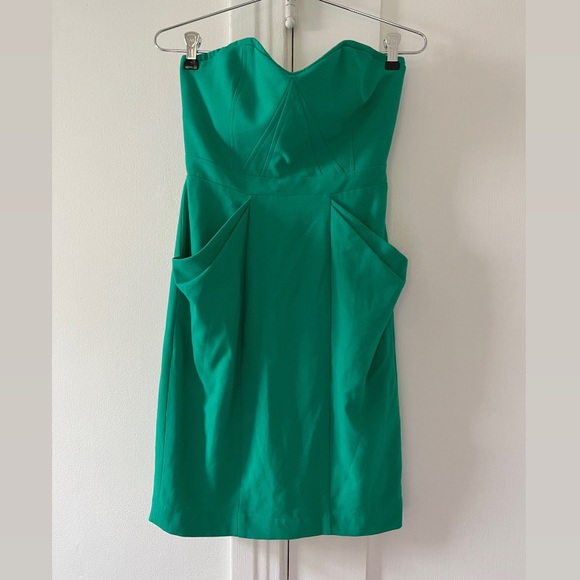 BCBG Max Azria | Strapless Green Dress - Picture 3 of 5